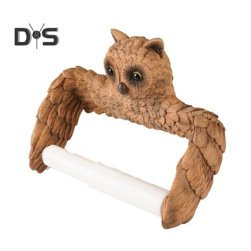 Owl Tissue Holder Wall Mount Toilet Paper Holder for Bathroom Strip Toilet Paper Roll Holder No Drilling Hotel Bathroom Accessory