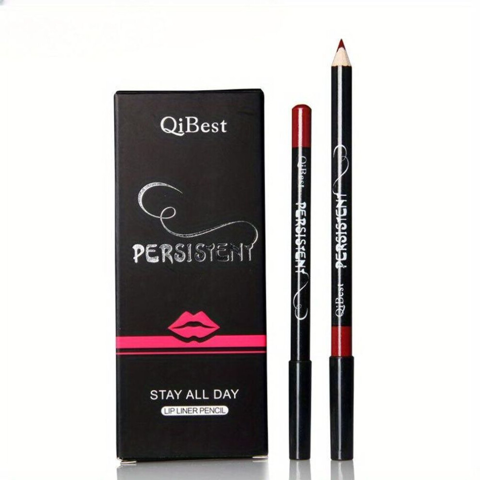 12 Colors Lip Liner Set, Fashionable Black Barrel, Waterproof, Anti-stick, Easy To Apply, Lipstick Pencil Makeup Gift Set, The Perfect Gift For Women
