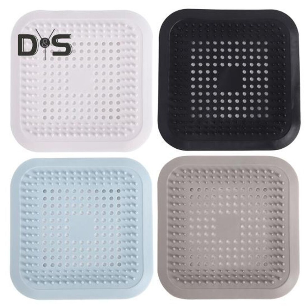 4pcs Silicone Hair Catcher Drain Stopper Set Mesh Hole Anti-clogging Easy To Clean With Suction Cups Silicone Shower Drain