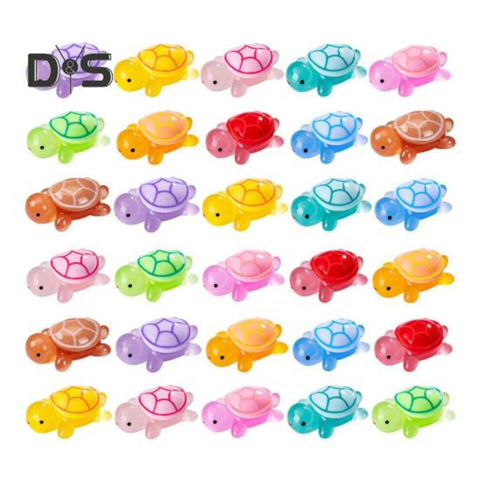100 Pcs Mini Turtle Figurines Glow In The Dark Turtle Ornaments Miniature Turtle Statues For Fairy Garden Decor Diy Crafts Micro Landscaping