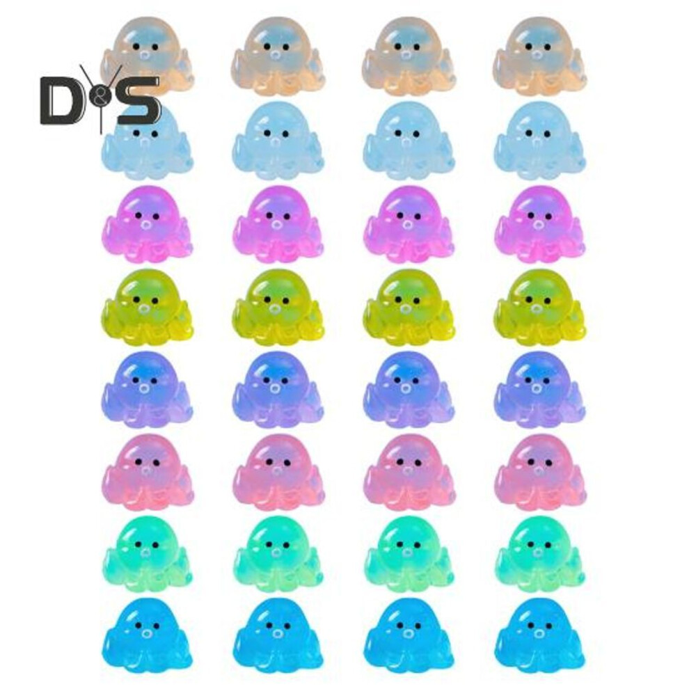32 Pcs Mini Octopus Figurines Glow In The Dark Resin Tiny Octopus Miniature Octopus Statues For Fairy Gardens Aquariums Diy Crafts