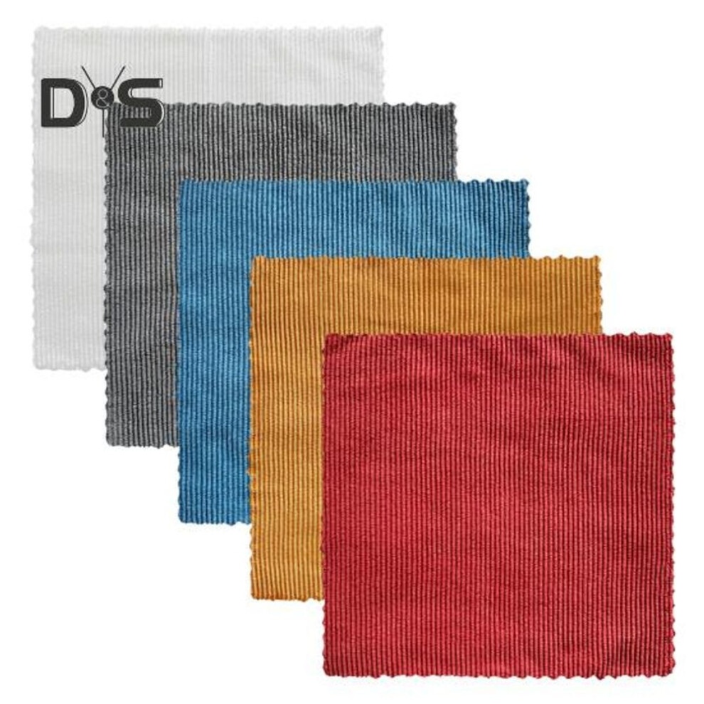 5pcs Dish Rag Microfiber Scraping Cloth Stain-resistant Soft Absorbent Vertical Striped Cleaning Cloth Tableware