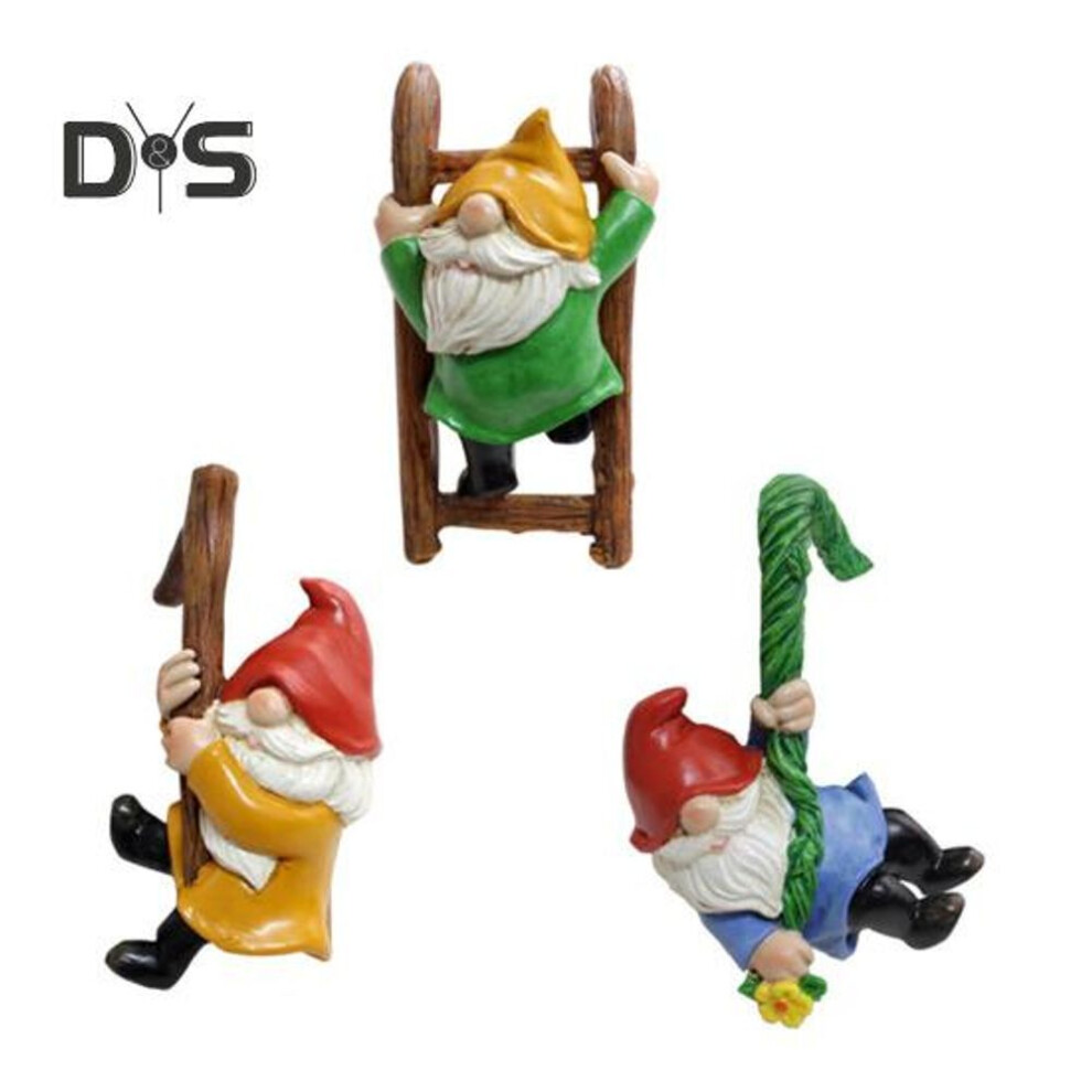 Climbing Dwarf Figurines Resin Hanging Gnome Statues Flower Pot Hugger Gnomes for Planter Flower Pot Garden Fence Decor