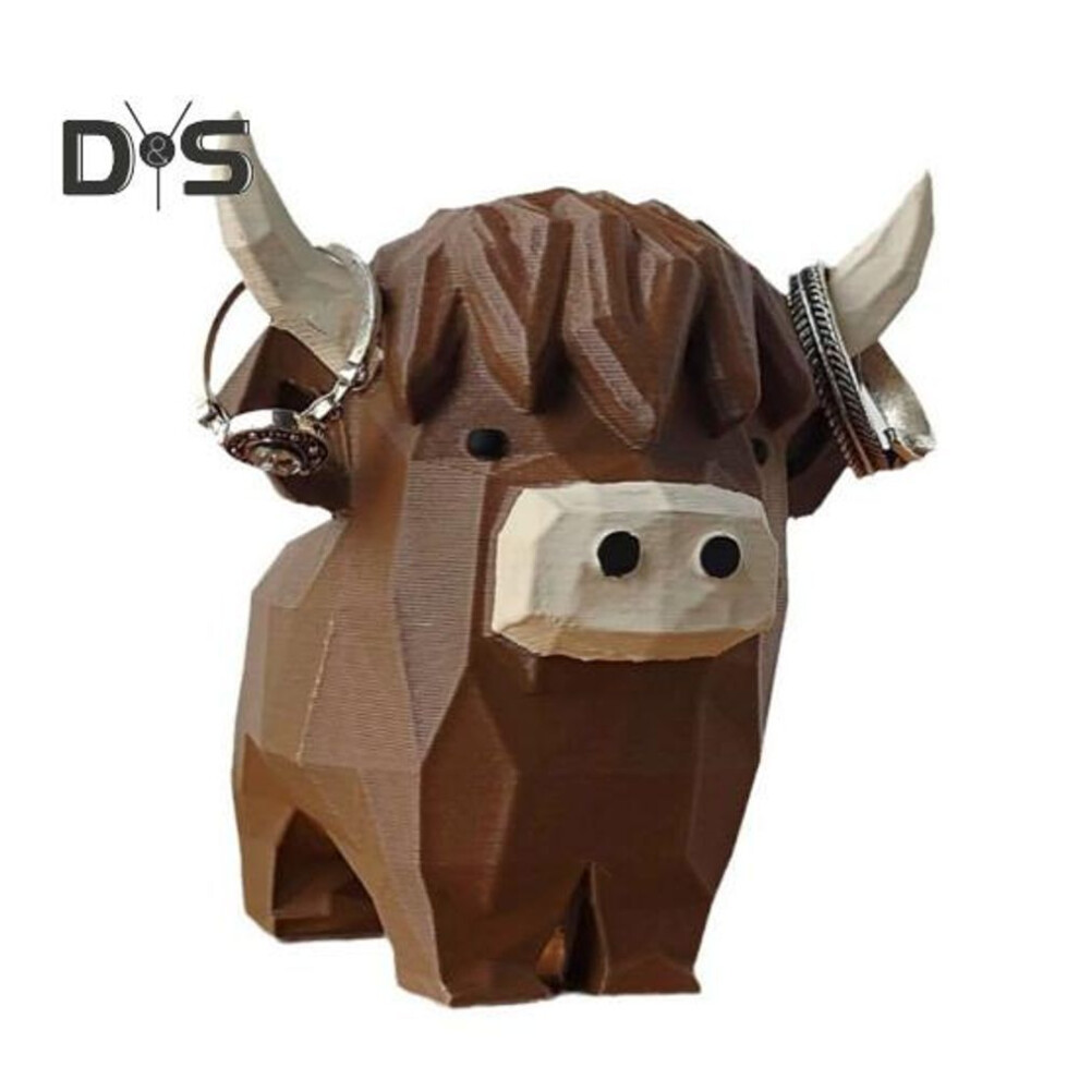 Highland Cow Ring Holder Resin Highland Cow Figurine Desktop Ornament Ring Holder Dresser Organizer Gift for Women