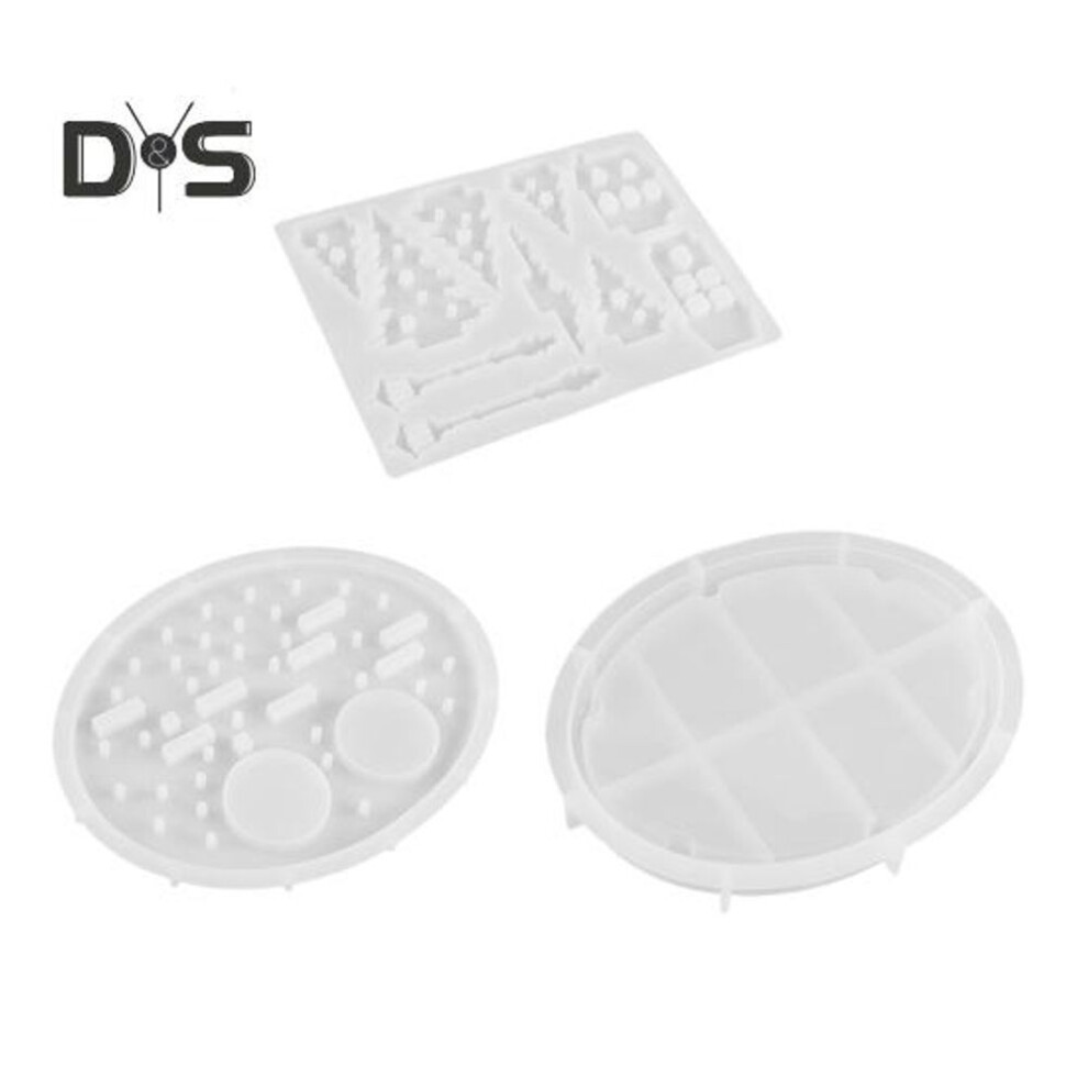 3Pcs Silicone Mold House Resin Casting Mold Easter Candle Making Mold DIY Home Decorate Mold with Tree for Candlestick Plaster Epoxy Soap Making