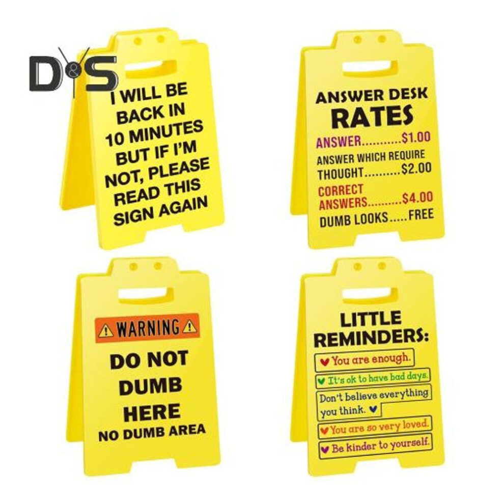 4pcs Funny Office Desk Signs Vibrant Color High Strength Answer Desk Rates Funny Desk Signs White Elephant Gifts