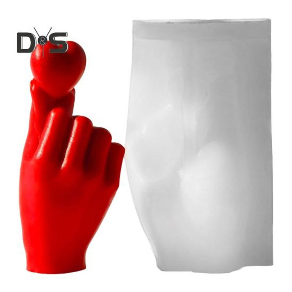 Heart Hand Silicone Mold Valentine's Day Heart Candle Mold Non-Stick DIY Epoxy Resin Casting Mould for Scented Candles Soap Plaster Making