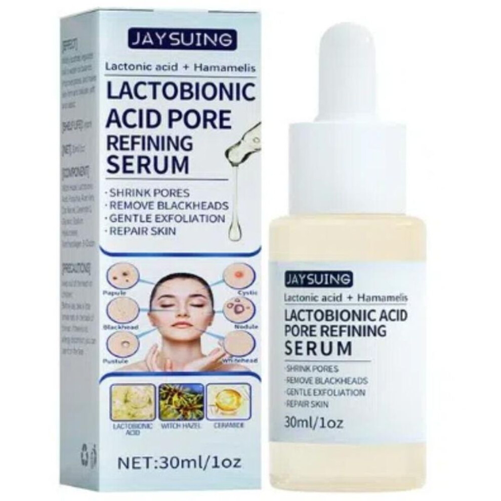 Lactobionic Acid Serum Shrink Pores Moisturizing Essence Liquid Facial Purify Pore Treatment Beauty Skin Care Whitening Cream