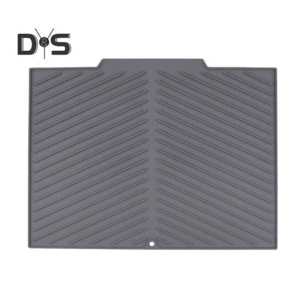 Silicone Drain Mat for Kitchen Counter Non-Slip Heat Resistant Dish Drying Pad with Built-in Drain Foldable Drying Mat Multipurpose Sink Mat