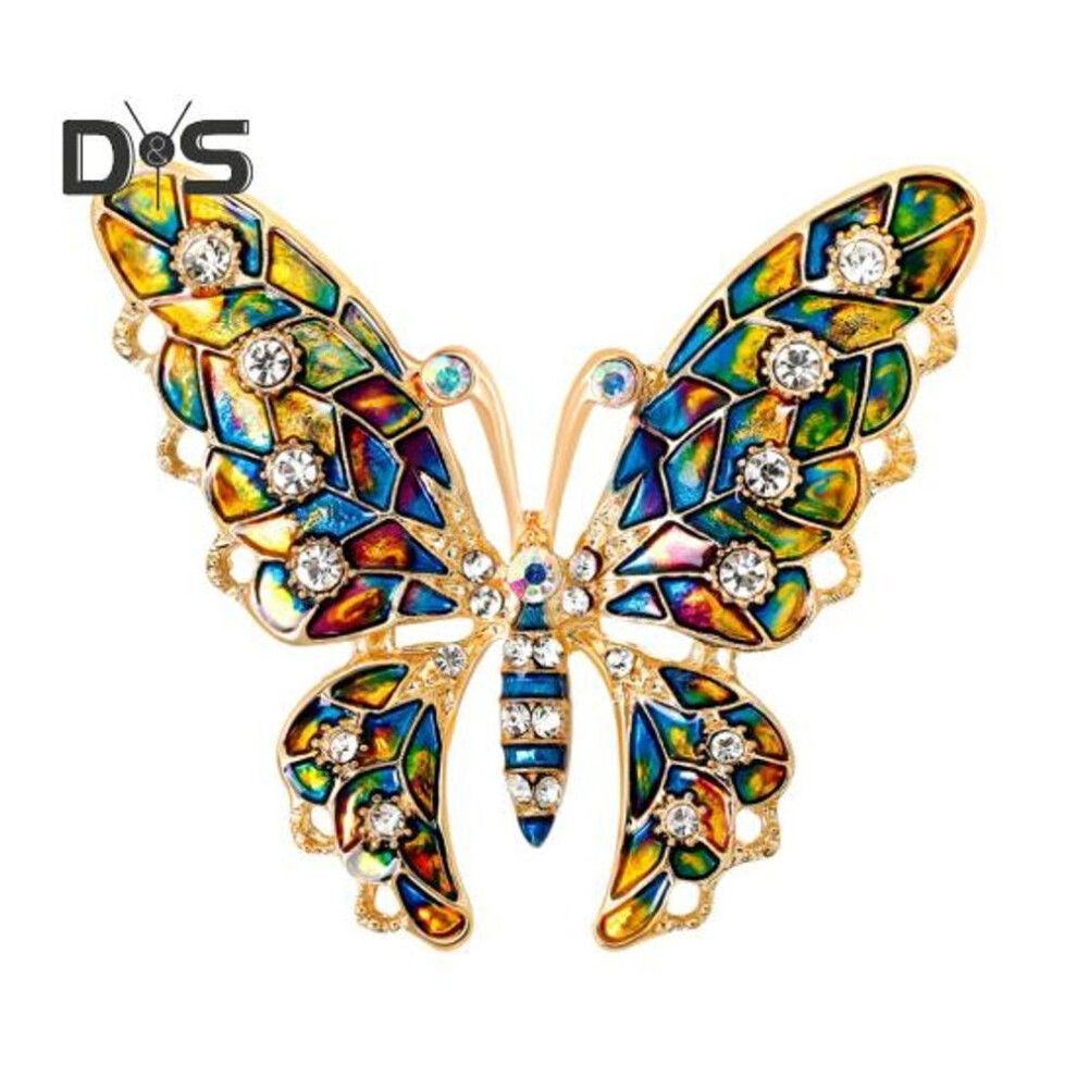Butterfly Brooch Pin With Sparkling Rhinestones Rustproof Anti-oxidation Decorative Brooch Stylish Accessory Pin Jewelry Gift
