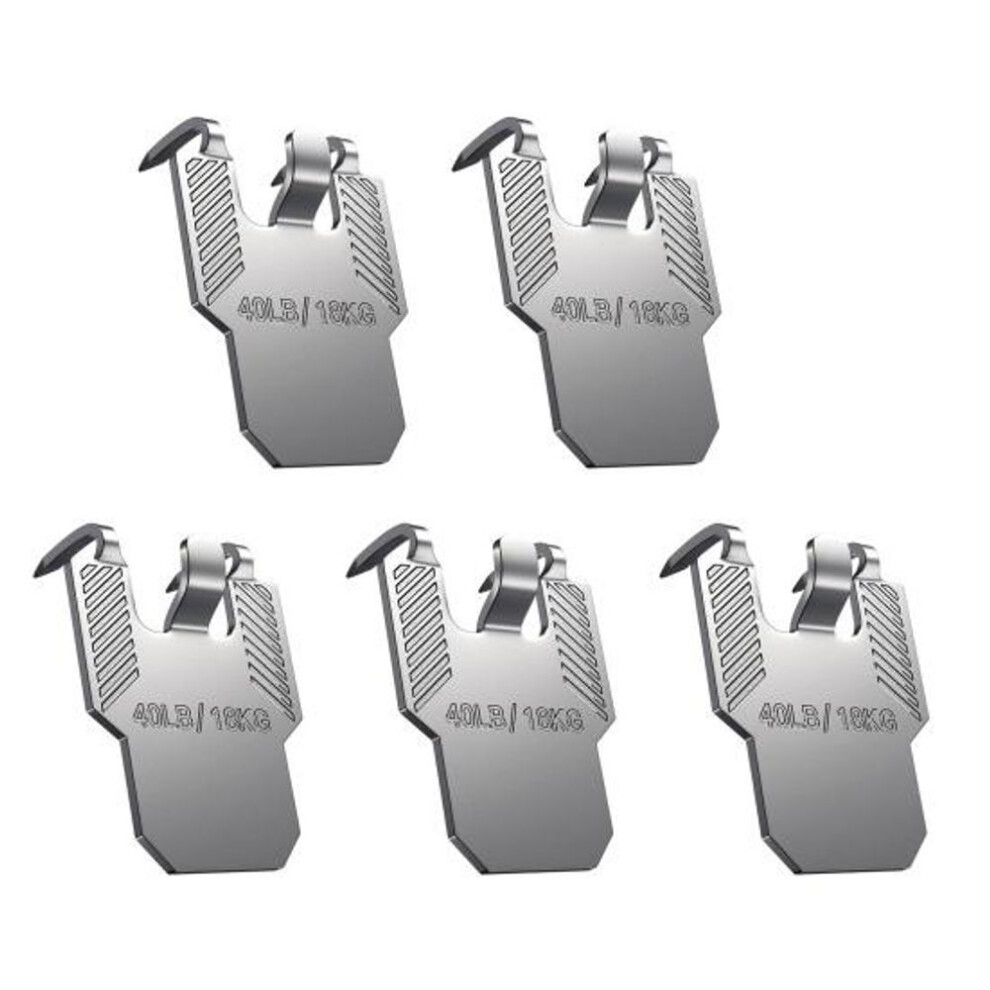 5Pcs Picture Frame Hanging Hooks 40lbs Load-capacity Easy to Install Heavy Duty Mirror Photo Drywall Wall Hanger Hooks