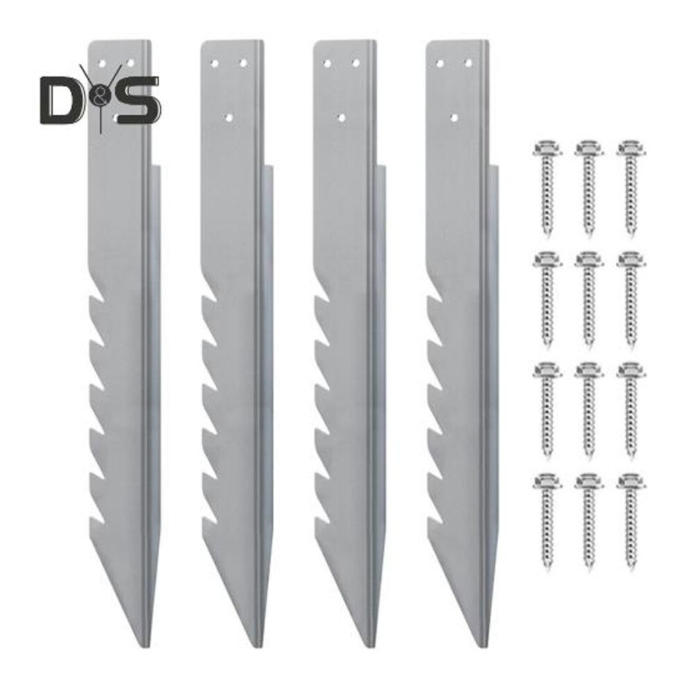 Fence Post Stakes Repair Kit Rust-resistant Easy To Install Heavy Duty Steel Fence Post Ground Stakes