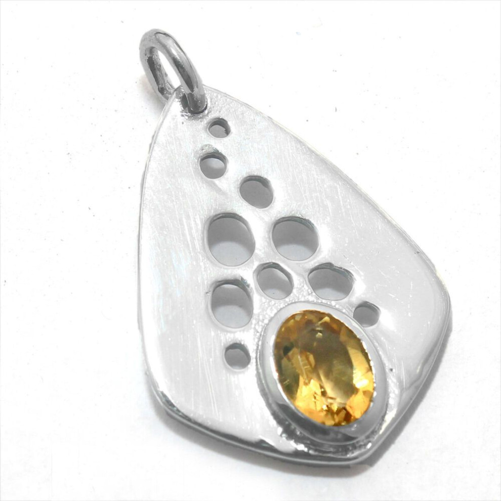 Reiki Pendant, Handmade Jewelry, Citrine Pendant, 925 Sterling Silver Jewelry, Mother's Day Gift, Crystal Healing Pendant