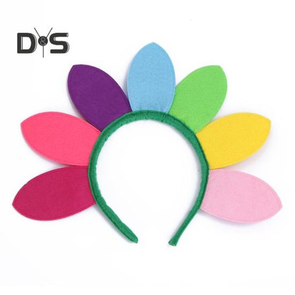 Colorful Sun Flower Decor Headband Elastic Design Kids Hairband Christmas Makeup Daily Party Hair Accessories