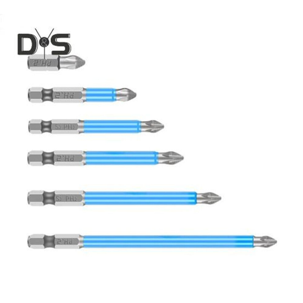 6Pcs Strong Magnetic Anti-Slip Drill Bit Set 60HRC High Hardness Universal Electric Precision Screwdriver Drill Bits