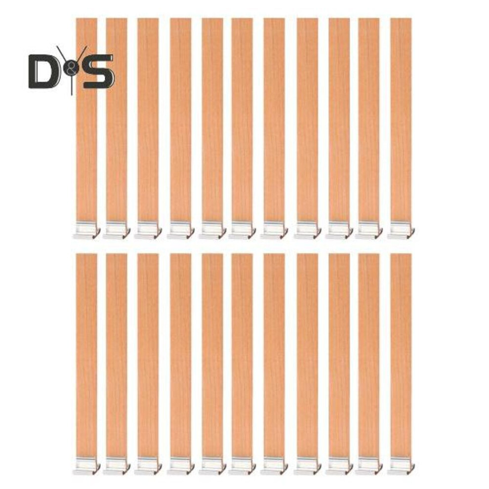 22 Pcs Wood Candle Wicks Sustainable Candle Wicks with Metal Bases Handmade Smokeless Wooden Candle Wicks for DIY Candle Making