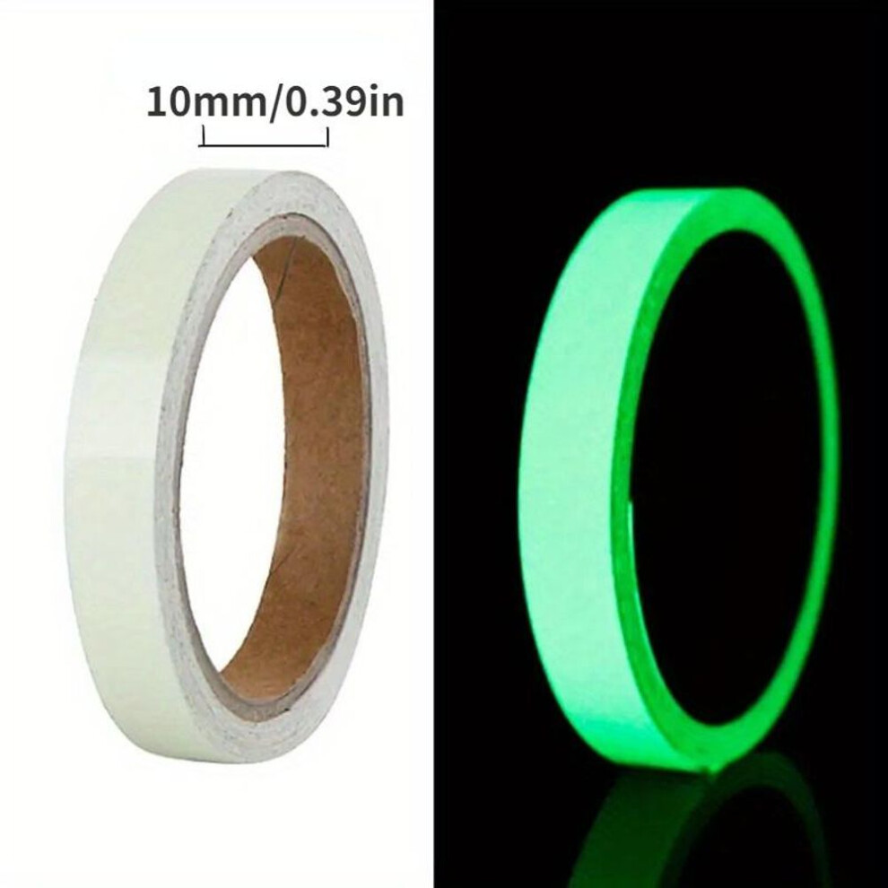 Glow-in-the-Dark Safety Tape, 10mm x 3m - Self-Adhesive, Waterproof, UV Resistant for Stairs, Walls & Outdoor Use