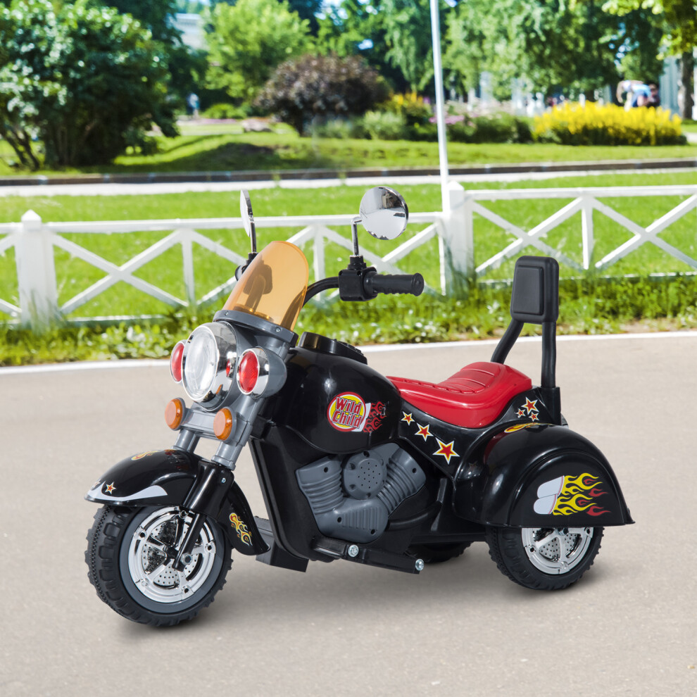 Homcom 6V Kids Electric Motorbike Child Ride On Toy W/ Lights Sound Black