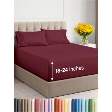 Extra Deep Twin XL Sheet Set - 4 Piece Breathable & Cooling Sheets - Hotel Luxury Bed Sheets Set - Easy & Secure Fit - Soft Wrinkle Free & Comfy She
