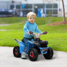 HOMCOM 6V Electric Quad Bike – Kids Ride-On ATV for Ages 18-36 Months, 2.5km/h, 50 Min Run Time, Wear-Resistant Wheels, Blue (370-278V70BU)