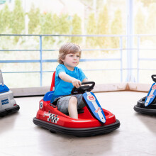 HOMCOM 6V Kids Bumper Car Red: 360 Spin, 2 Speeds, Music, Horn, LED Lights - 370-282V70RD