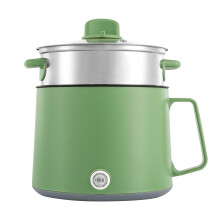 (Green)1.7L Portable 2-Layer Electric Hot Pot,Mini Electric Cooker