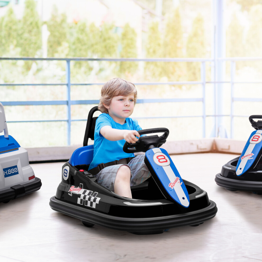 Homcom 6V Kids Bumper Car, 360 Rotation Waltz Car W/ 2 Speeds - Black