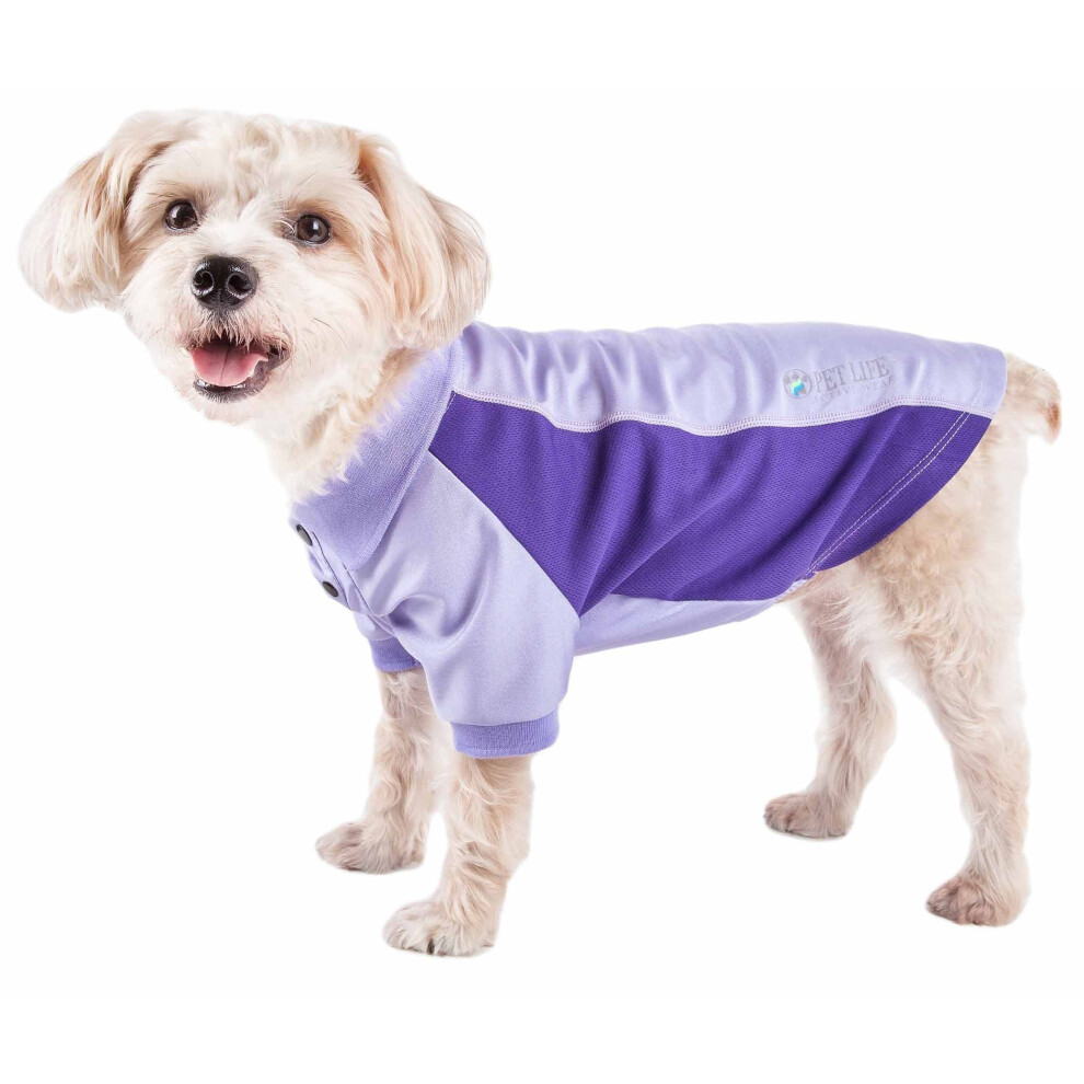 Photos - Dog Clothing Pet Life A Active Barko Pawlo Stretchy Fitness and Yoga Dog T-Shirt - Dog Polo Featuring 4-Way Relax-Stretch and Quick Dry T