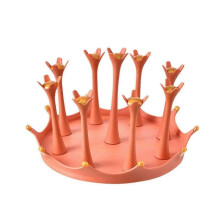 (Orange,Five)Water Mug Drainer Bottle Holder Pp Rotary Protective Hooks For Home Kitchen Portable Table Organizer Stylish Cup Rack