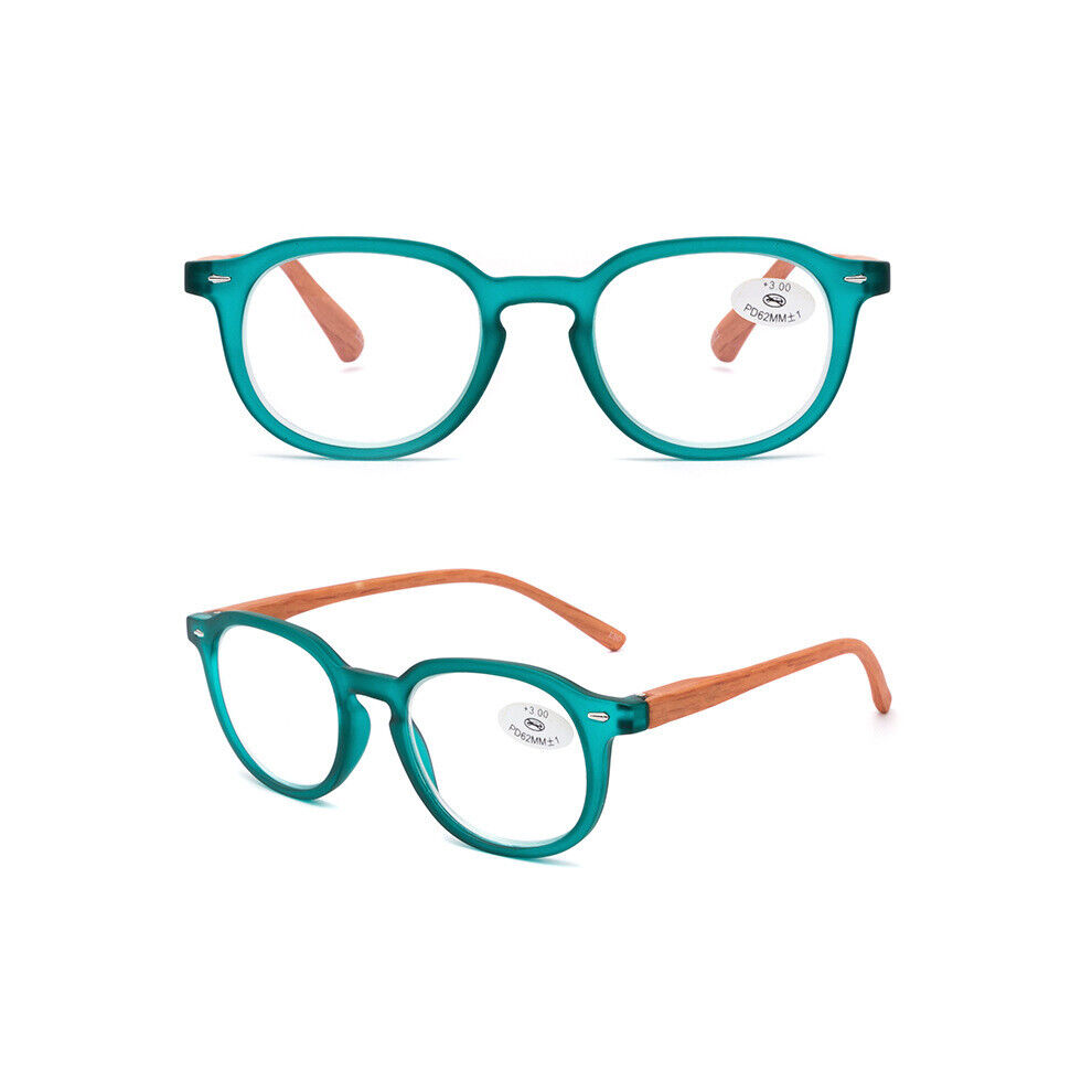 (Green, +350) Vintage Reading Glasses Spring Hinges Readers + 1.0 1.5 2.0 2.5 3.0 3.5