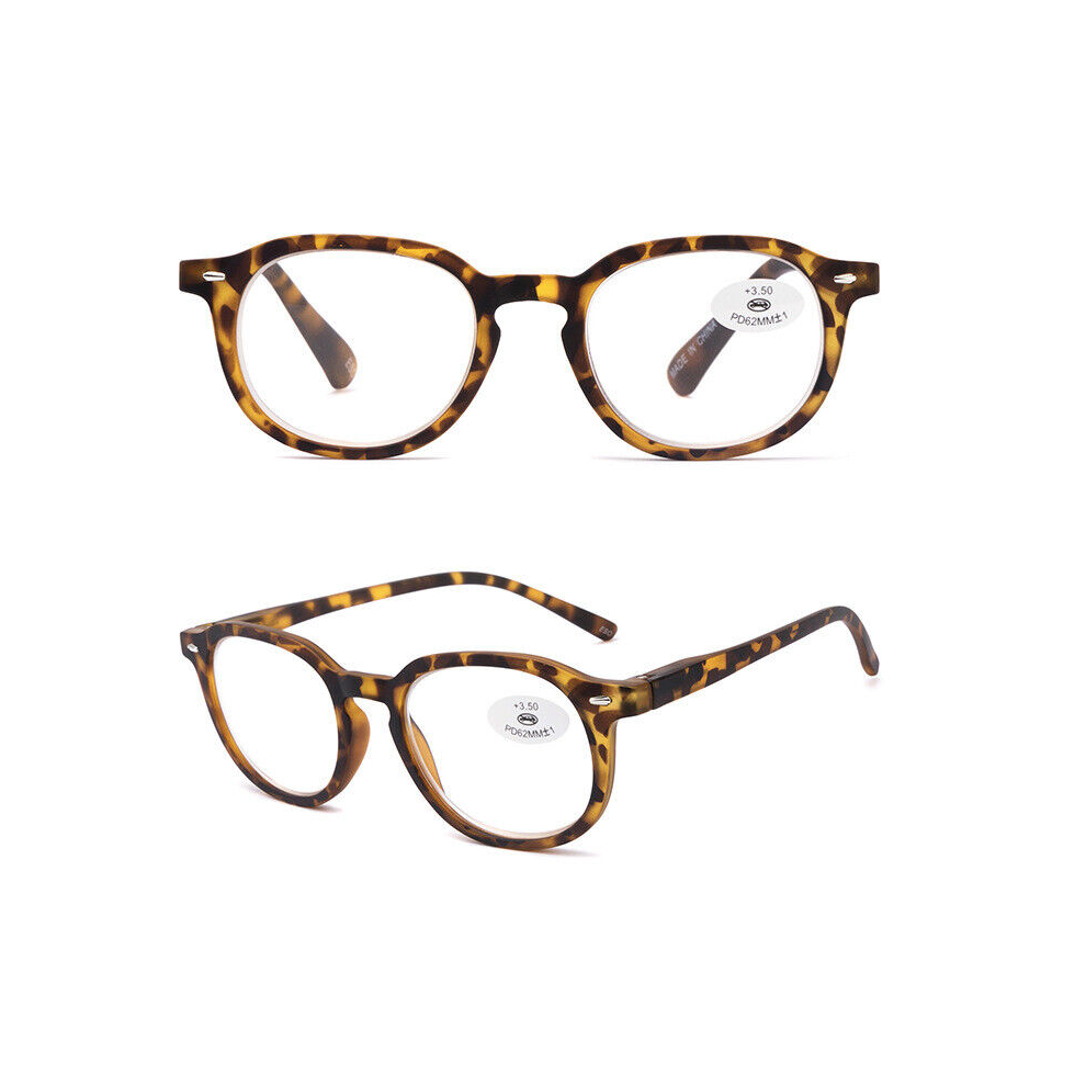 (Tortoise, +100) Vintage Reading Glasses Spring Hinges Readers +1.0 TO +3.5