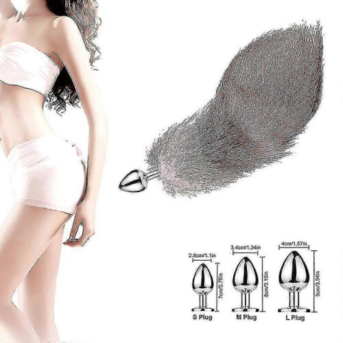 (Rose M) Tail Plug-in Fox Tail Cat Small Props Real Hair Small Tail Detachable Dog Playing Sp 2
