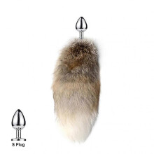 (Golden Island Fox S)Tail Plug-in Fox Tail Cat Small Props Real Hair Small Tail Detachable Dog Playing Sp