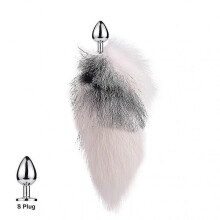 (Cross Fox S)Tail Plug-in Fox Tail Cat Small Props Real Hair Small Tail Detachable Dog Playing Sp