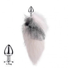 (Cross Fox L) Tail Plug-in Fox Tail Cat Small Props Real Hair Small Tail Detachable Dog Playing Sp