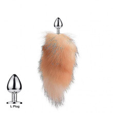 (Floating Gold Fox L)Tail Plug-in Fox Tail Cat Small Props Real Hair Small Tail Detachable Dog Playing Sp