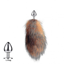 (Red Fox L)Tail Plug-in Fox Tail Cat Small Props Real Hair Small Tail Detachable Dog Playing Sp