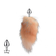 (Floating Golden Fox S) Tail Plug-in Fox Tail Cat Small Props Real Hair Small Tail Detachable Dog Playing Sp