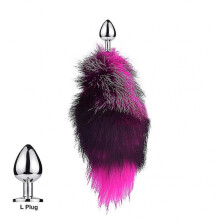 (Rose L) Tail Plug-in Fox Tail Cat Small Props Real Hair Small Tail Detachable Dog Playing Sp
