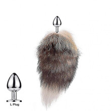 (Sun Fox L)Tail Plug-in Fox Tail Cat Small Props Real Hair Small Tail Detachable Dog Playing Sp