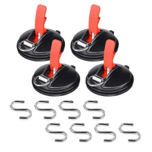 (4pcs) 2/ 4 Pcs Heavy Duty Suction Cup Anchors Strong Vacuum Suction Cups with Securing Hook Camping Tarp Clips for Car Camping Awning