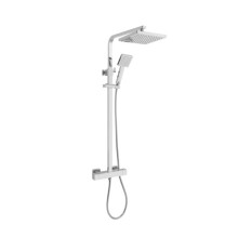 Square Thermostatic Rain Shower Complete Shower Kit Chrome