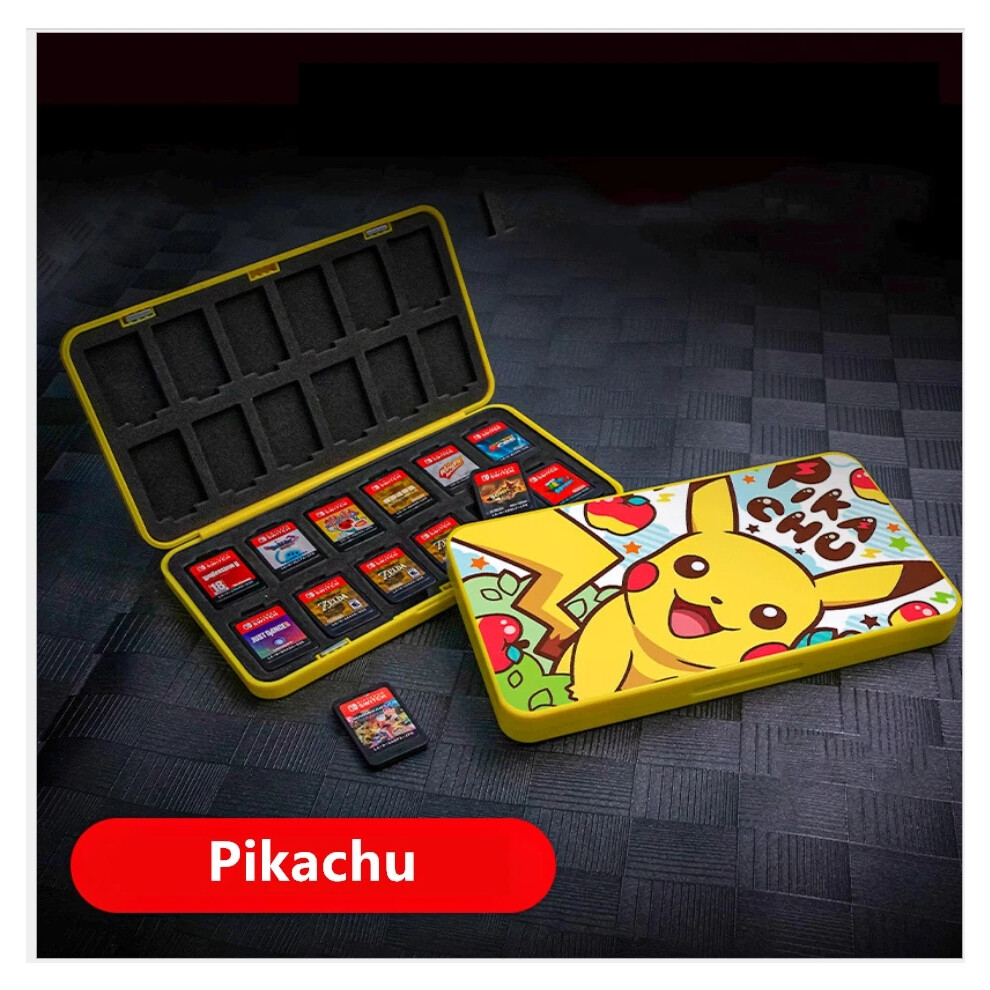 (Pikachu 2) 24in1 Magnetic Game Card Case Cover Storage Box Holder For Switch Lite/OLED UK-image-OPC-PH8ZVMC-NEW