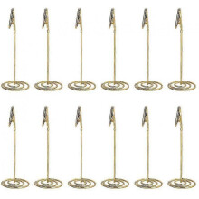 12pcs Place Card Holder Memo Holder Clip Photo Holder Table Number Holder Gold