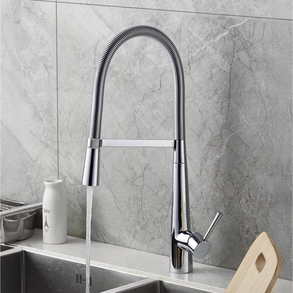 Modern Kitchen Sink Pull Down Spray Spring Spout Single Lever Mixer Tap