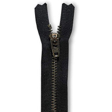 Zippe mtal de 7 pouces noire 7 Antique en laiton mtallique Hlippers lourds non sparant la fermeture glissire de couture