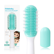 Frida Baby Thick or Curly Hair Detangler Brush for Kids Toddler Hairbrush Detangles Knots Without Tears or Breakage Comb Teeth and Bristle Design W