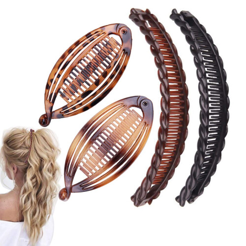Aaiffey 4pcs Clips de Cabelo Vintage para Cabelos Cacheados e Espessos