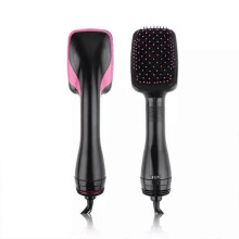(EU plug, red) Multi Hair Dryer, 2 in 1 Hair Dryer Brush & Straightener Brush