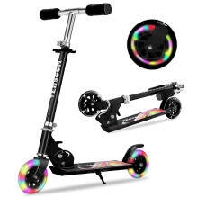 Tenboom Scooter Toys fr barn i ldrarna 6-12/3-5 Ljus upp hjul Julfdelsedagspresenter fr flickor pojkar enkla fllbara barnskoter med 3 niver